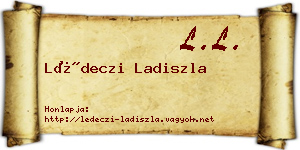 Lédeczi Ladiszla névjegykártya